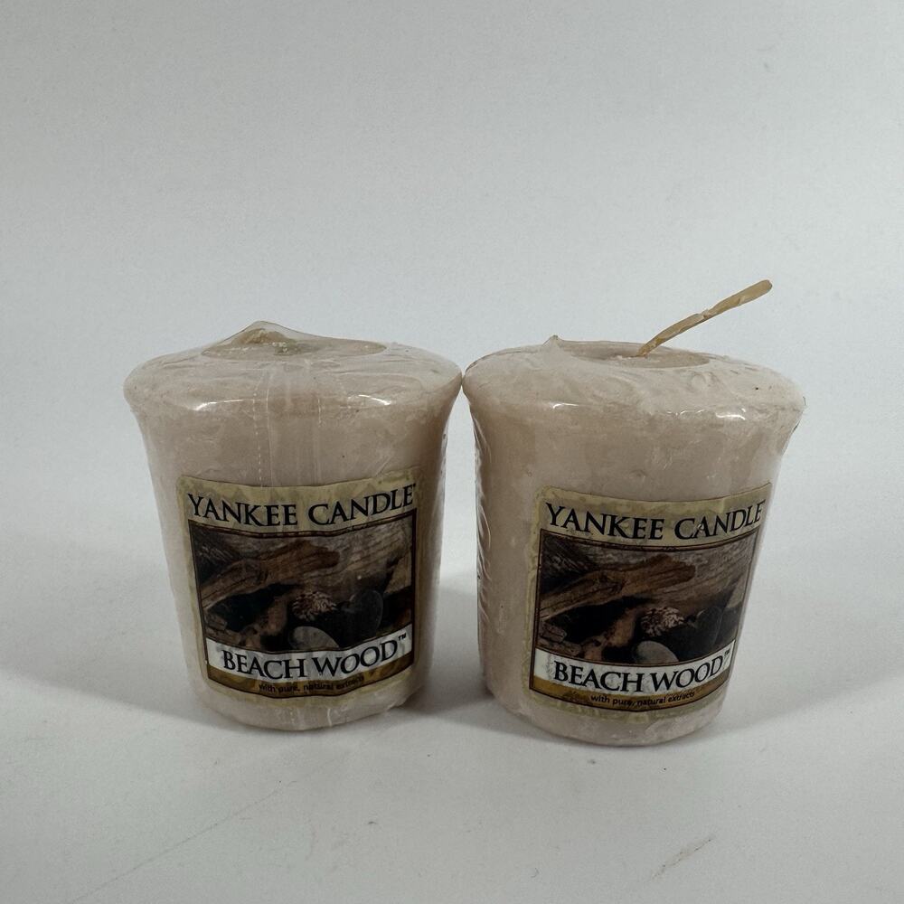 Yankee Candle Votives Beach Wood Lot Of 2 NOS Discontinued